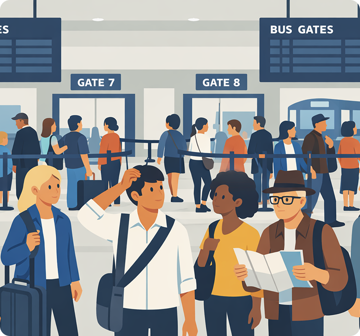 Bus terminal disruptions